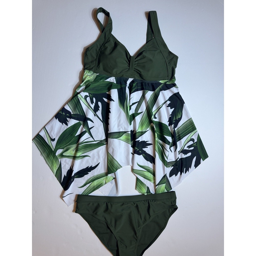 BUCOTA Swimsuits Swimdress for Women Athletic Two Piece Plus Size Tankini Sz XXL